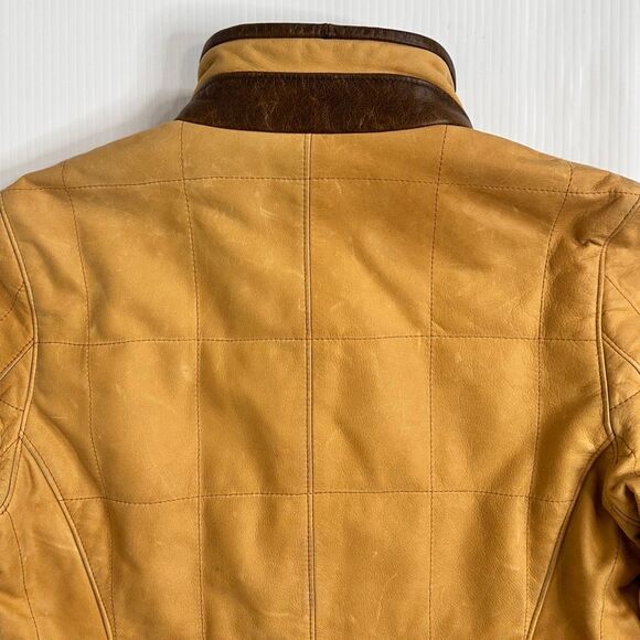Vtg Lone Pine American Made Leather Jacket XS Tan Brown Trim Wool Cashmere Lined - Picture 13 of 16